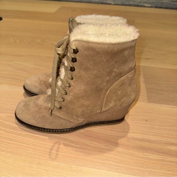 J.Crew MacAlister shearling wedge boots 8 - Picture 3 of 8